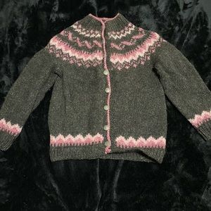 Hand knit wool cardigan